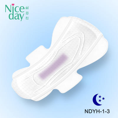 Super high absorbent night use color sanitary pad with negative ion good quality sanitary towels Manufacturer NDYH-1-3-Niceday